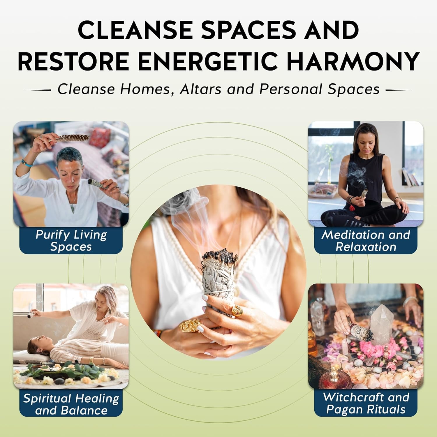 California White Sage Smudge Sticks - 3-Pack of 6-Inch Bundles for Home Cleansing,Energy Clearing, Meditation, Witchcraft, Spiritual Gifts,Altar & Smudging- Packaged in the USA