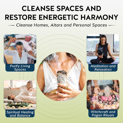 California White Sage Smudge Sticks - 3-Pack of 6-Inch Bundles for Home Cleansing,Energy Clearing, Meditation, Witchcraft, Spiritual Gifts,Altar & Smudging- Packaged in the USA