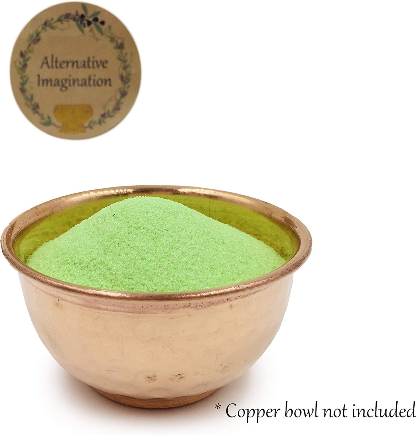Lime Green Sand - Fine Sand for Zen Garden, Resin Incense Burner, Smudge Bowl, Ritual Incense, Cast Iron Cauldron, Unity Ceremony, Sensory Bin Table, Crafts (1 Pound)