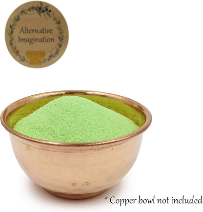 Lime Green Sand - Fine Sand for Zen Garden, Resin Incense Burner, Smudge Bowl, Ritual Incense, Cast Iron Cauldron, Unity Ceremony, Sensory Bin Table, Crafts (1 Pound)