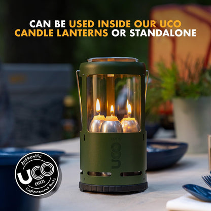 12-Hour Natural Beeswax Long-Burning Candles for  Candle Lanterns and Emergency Preparedness, Made in USA