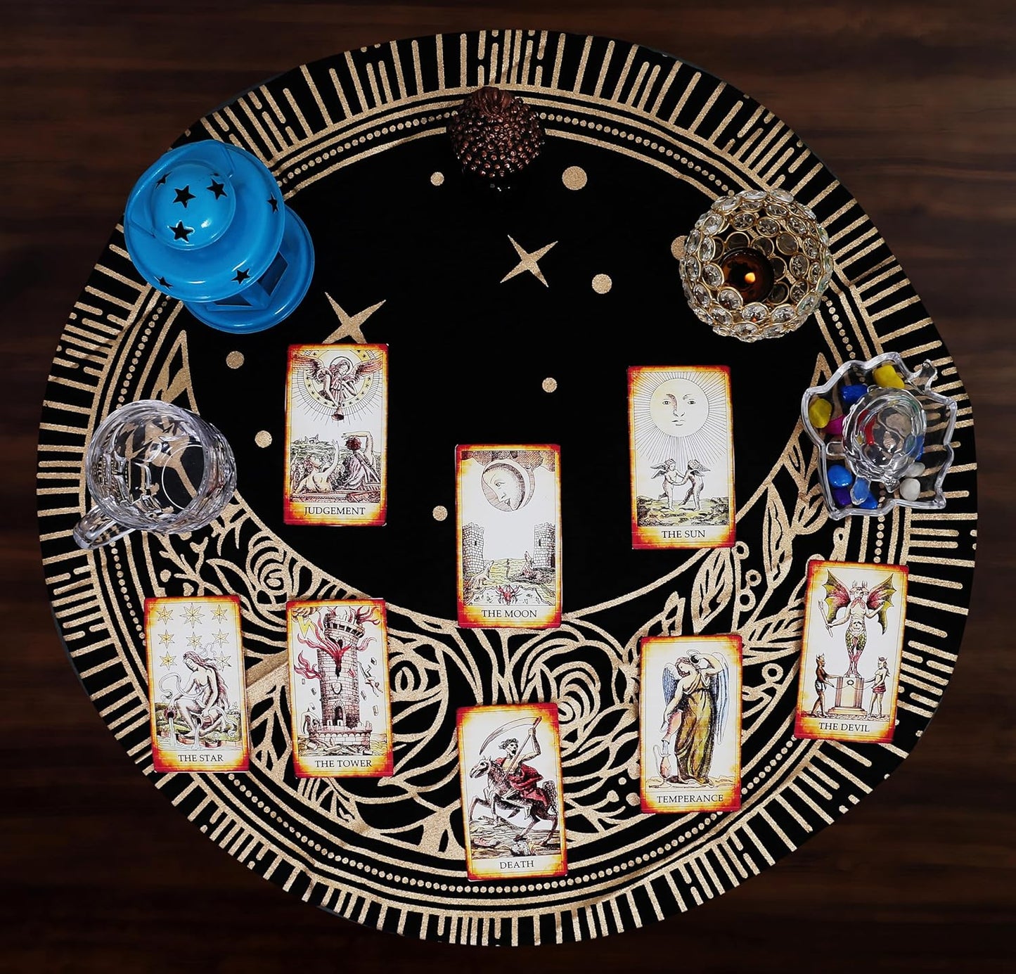 Altar Cloth Sun Moon Star Witchcraft Alter Tarot Spread Wiccan Spiritual Sacred Cloth