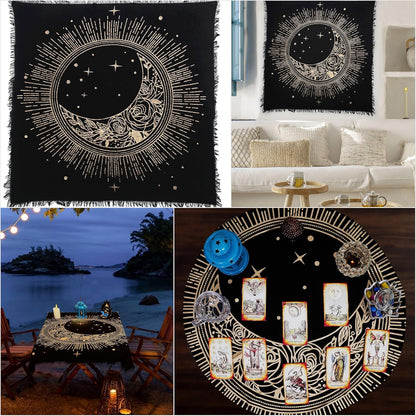 Altar Cloth Sun Moon Star Witchcraft Alter Tarot Spread Wiccan Spiritual Sacred Cloth