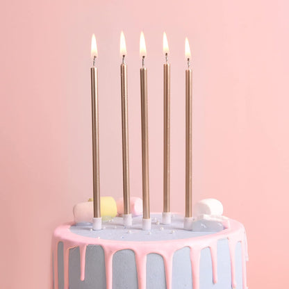 Champagne Gold Long Thin Metallic Birthday Candles, Cake Candles, Birthday Parties, Wedding Decorations, Party Candles