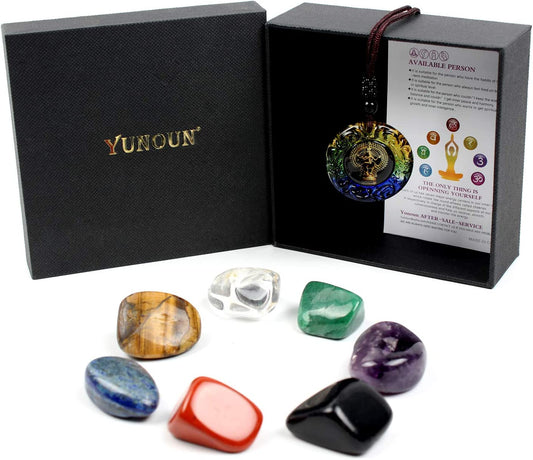 Chakra Stones Healing Crystals，Crystal Therapy, Meditation, Reiki - 7 Chakra Set
