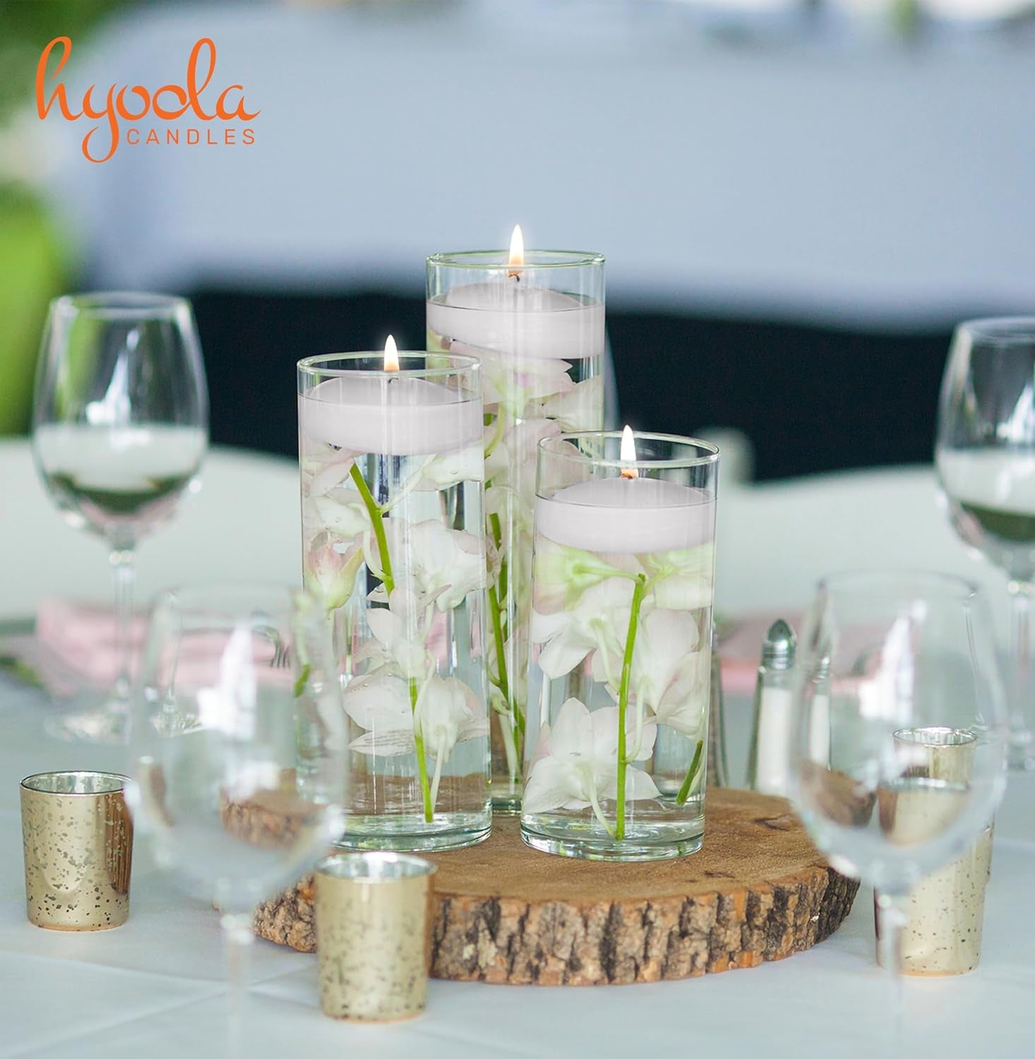 Premium White Floating Candles 1.75 Inch - 3 Hour - 60 Pack - European Made