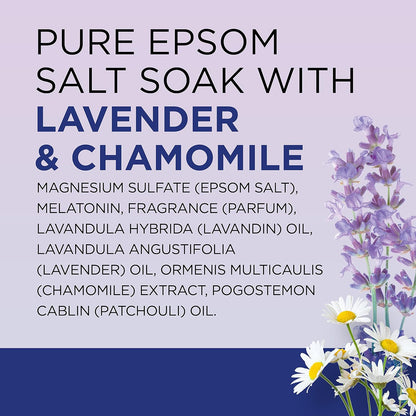 Epsom Salt Sleep Soak with Melatonin and Essential Oil Blend, 3 lb (Pack of 4)