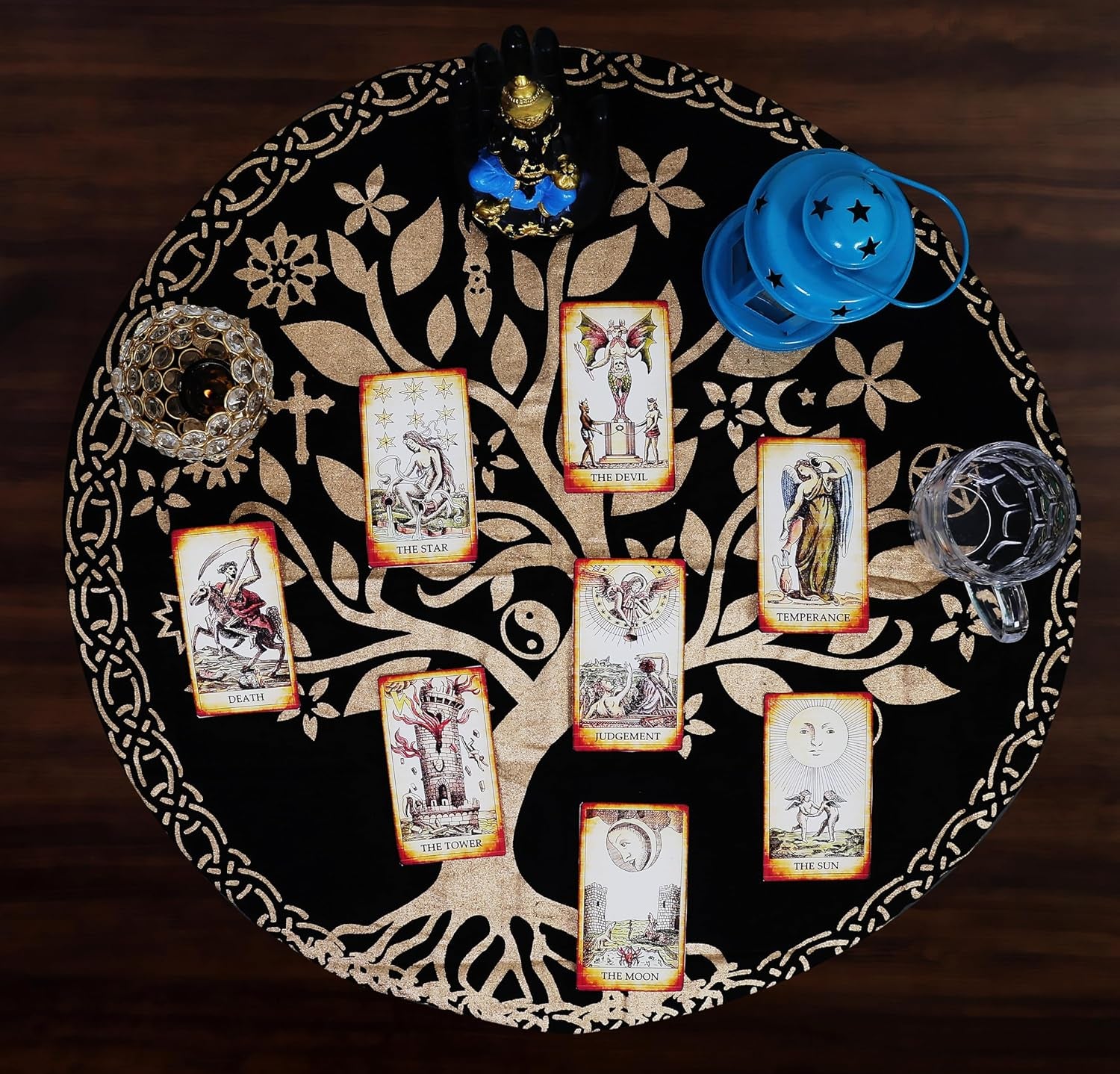 Altar Cloth Celtic Treeof Life Tentacle Triquetra Pagan Flannel Witchcraft Alter Tarot Spread Top Cloth Wiccan Square Spiritual 36 by 36 Sacred(Tree of Life)