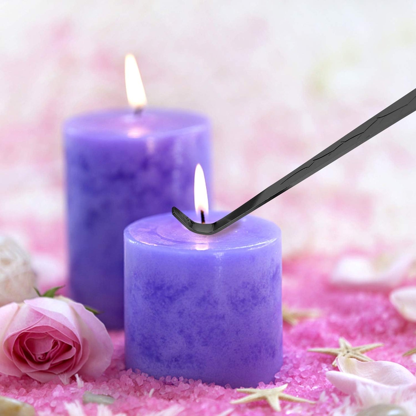 3 in 1 Candle Accessory Set - Wick Trimmer, Snuffer, Dipper with Gift Package for Candle Lovers (Black)