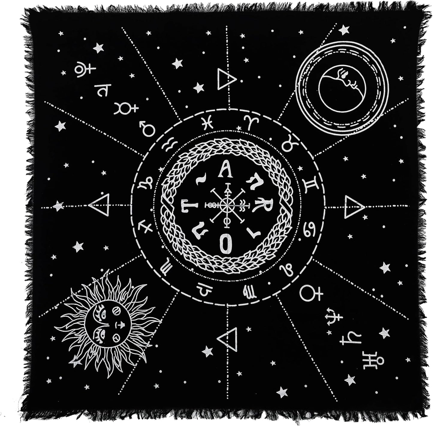 Altar 12 Constellation Astrology Zodiac Premium Witchcraft Alter Tarot Spread Wiccan Ritual Large Sacred Cloth (12 Constellation)