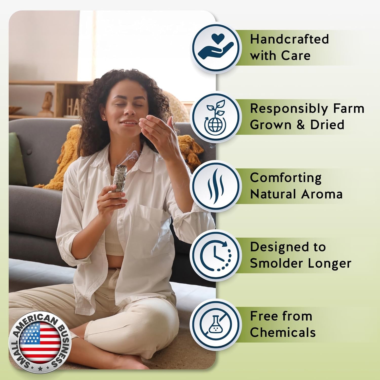 California White Sage Smudge Sticks - 3-Pack of 6-Inch Bundles for Home Cleansing,Energy Clearing, Meditation, Witchcraft, Spiritual Gifts,Altar & Smudging- Packaged in the USA