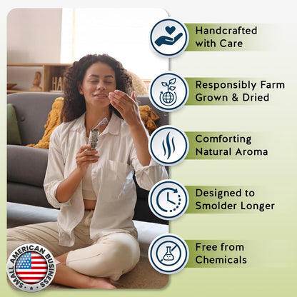 California White Sage Smudge Sticks - 3-Pack of 6-Inch Bundles for Home Cleansing,Energy Clearing, Meditation, Witchcraft, Spiritual Gifts,Altar & Smudging- Packaged in the USA