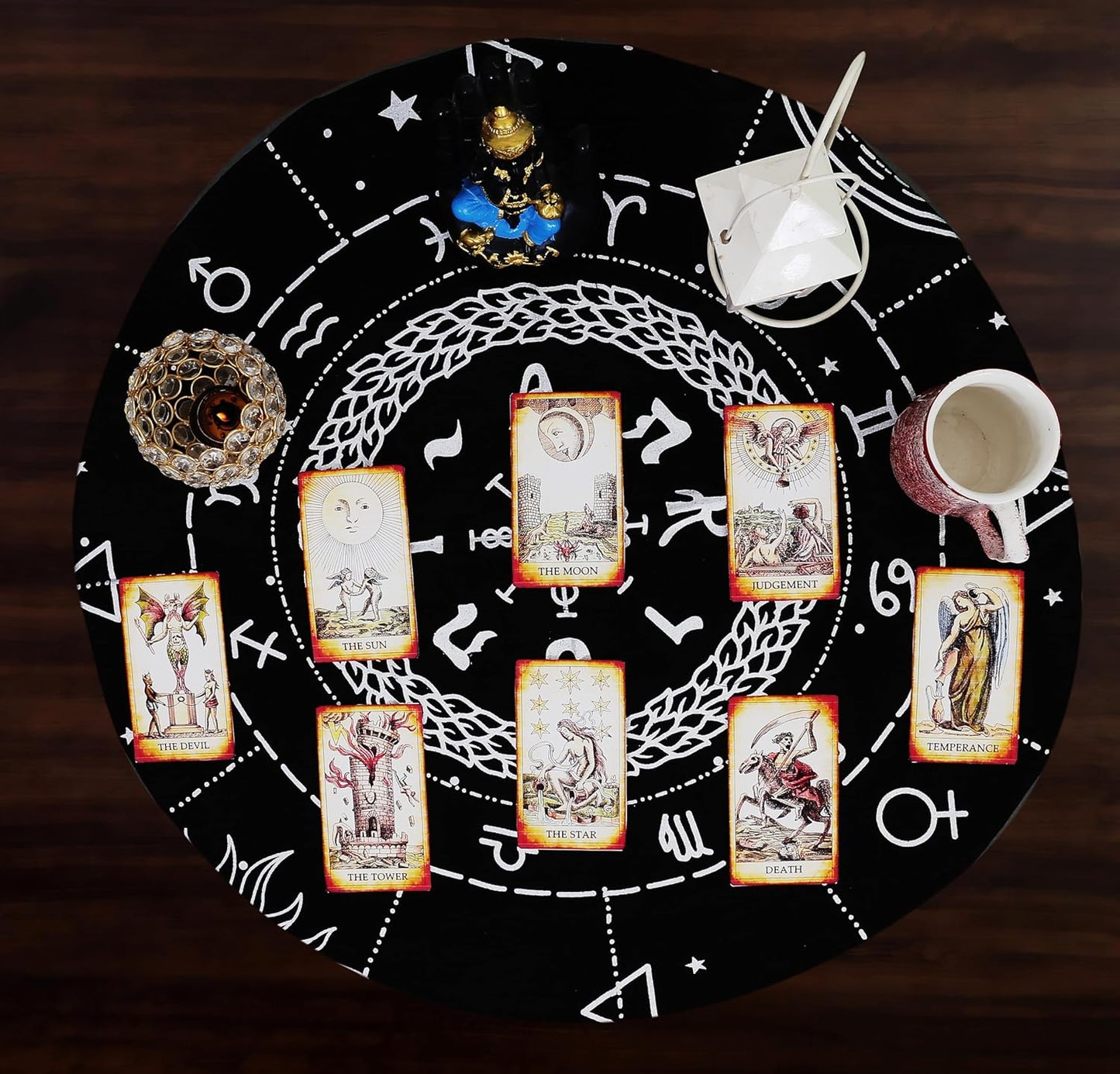 Altar 12 Constellation Astrology Zodiac Premium Witchcraft Alter Tarot Spread Wiccan Ritual Large Sacred Cloth (12 Constellation)