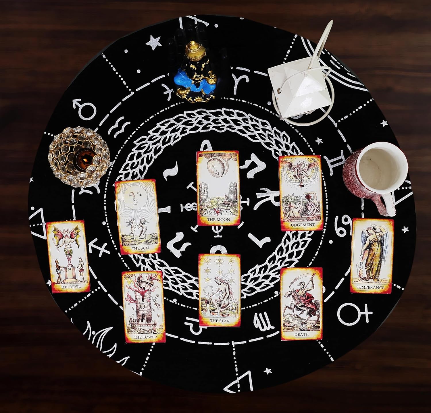Altar 12 Constellation Astrology Zodiac Premium Witchcraft Alter Tarot Spread Wiccan Ritual Large Sacred Cloth (12 Constellation)