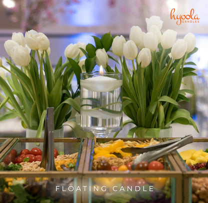 Premium White Floating Candles 1.75 Inch - 3 Hour - 60 Pack - European Made