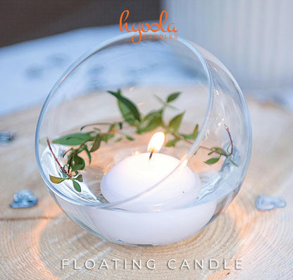 Premium White Floating Candles 1.75 Inch - 3 Hour - 60 Pack - European Made