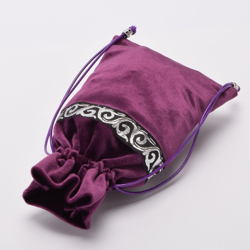 Altar Tarot Table Cloth Divination Wicca Velvet Cloth with Tarot Pouch 24.4 * 24.4 Inch Purple