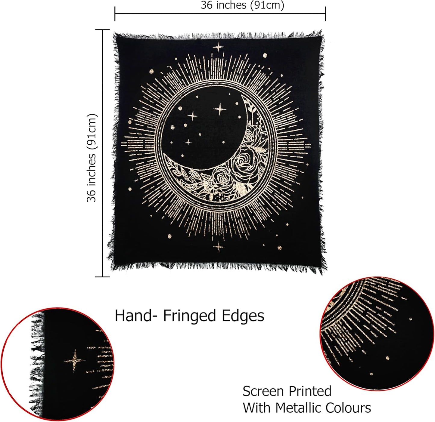 Altar Cloth Sun Moon Star Witchcraft Alter Tarot Spread Wiccan Spiritual Sacred Cloth