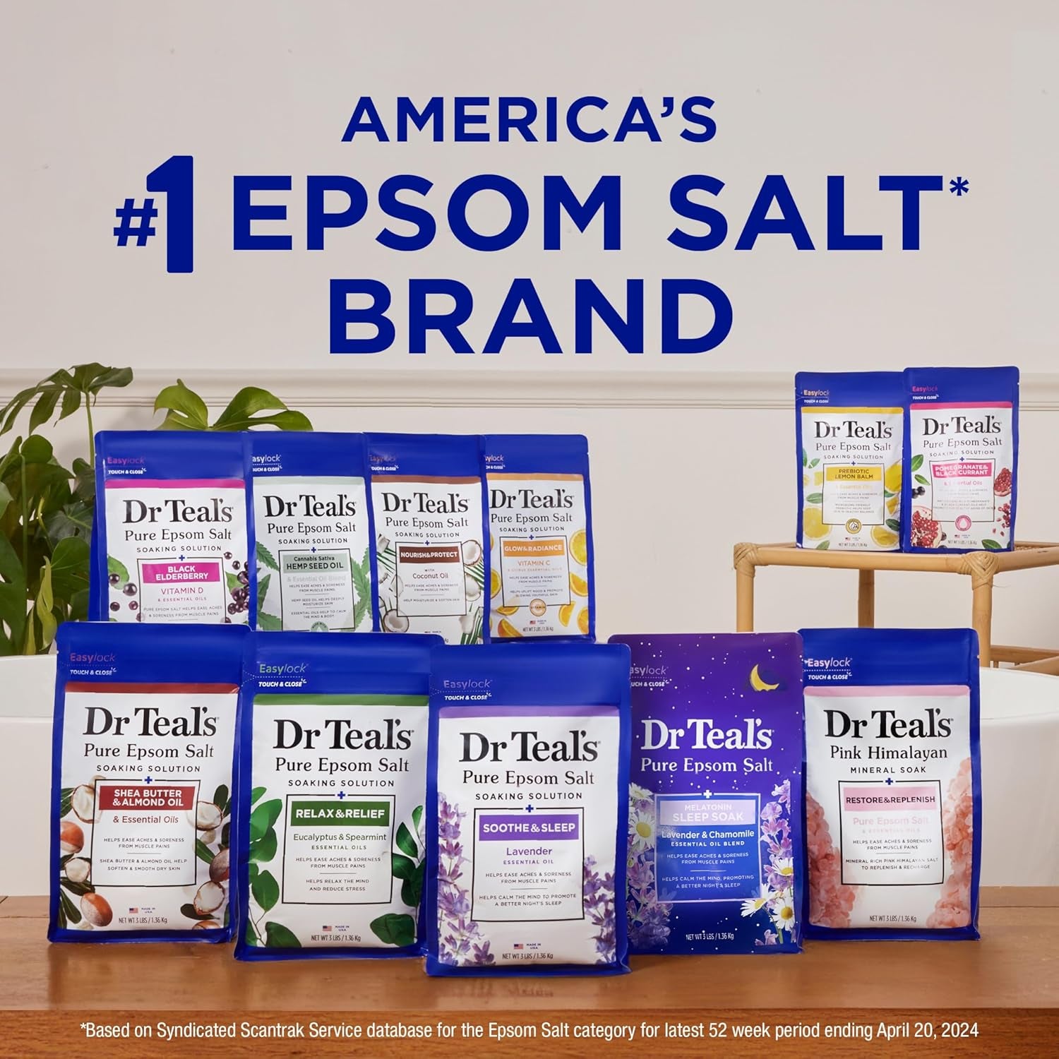 Epsom Salt Sleep Soak with Melatonin and Essential Oil Blend, 3 lb (Pack of 4)