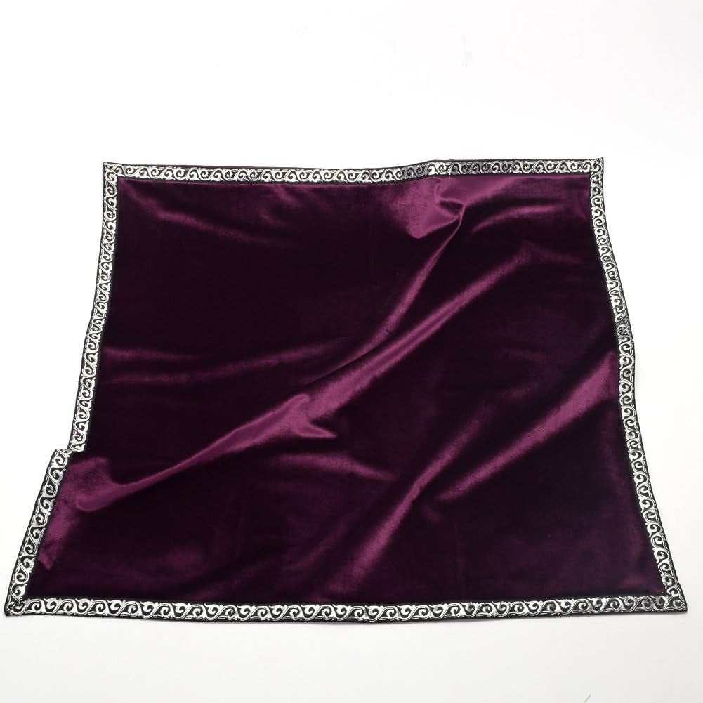 Altar Tarot Table Cloth Divination Wicca Velvet Cloth with Tarot Pouch 24.4 * 24.4 Inch Purple
