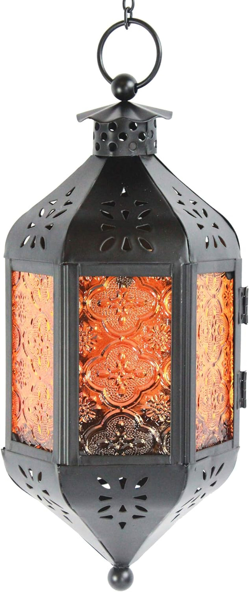 Decorative Hanging Candle Lantern for Spring Decor, Amber, Pack of 3, Set of 3