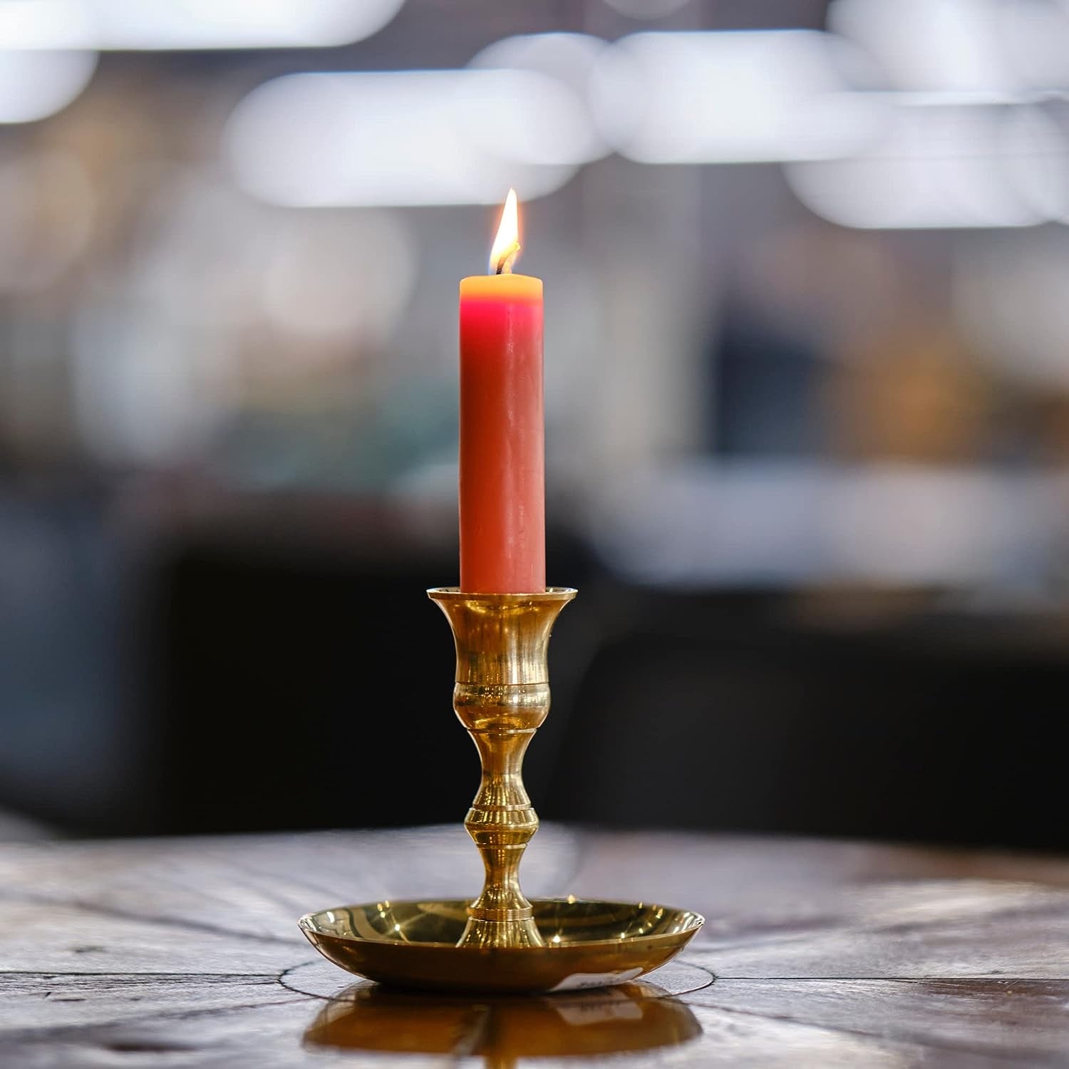 Bluecorn 100% Pure Beeswax Taper Candles | Natural Beeswax, Red Unscented Tapered | Soy, Paraffin & Fragrance Free | 8 Inch, Pair - Two Bright Red Candlesticks