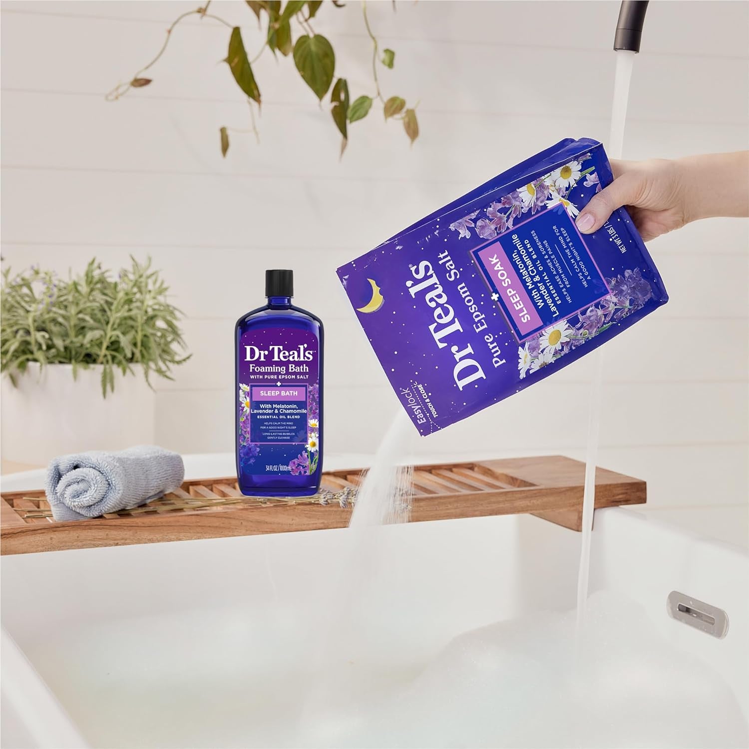 Epsom Salt Sleep Soak with Melatonin and Essential Oil Blend, 3 lb (Pack of 4)
