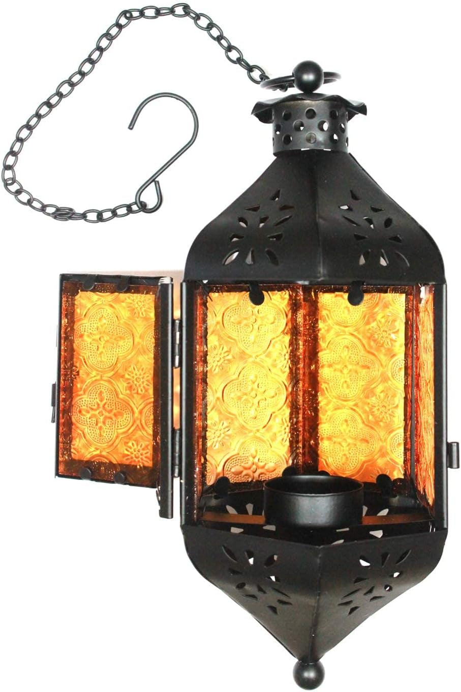 Decorative Hanging Candle Lantern for Spring Decor, Amber, Pack of 3, Set of 3