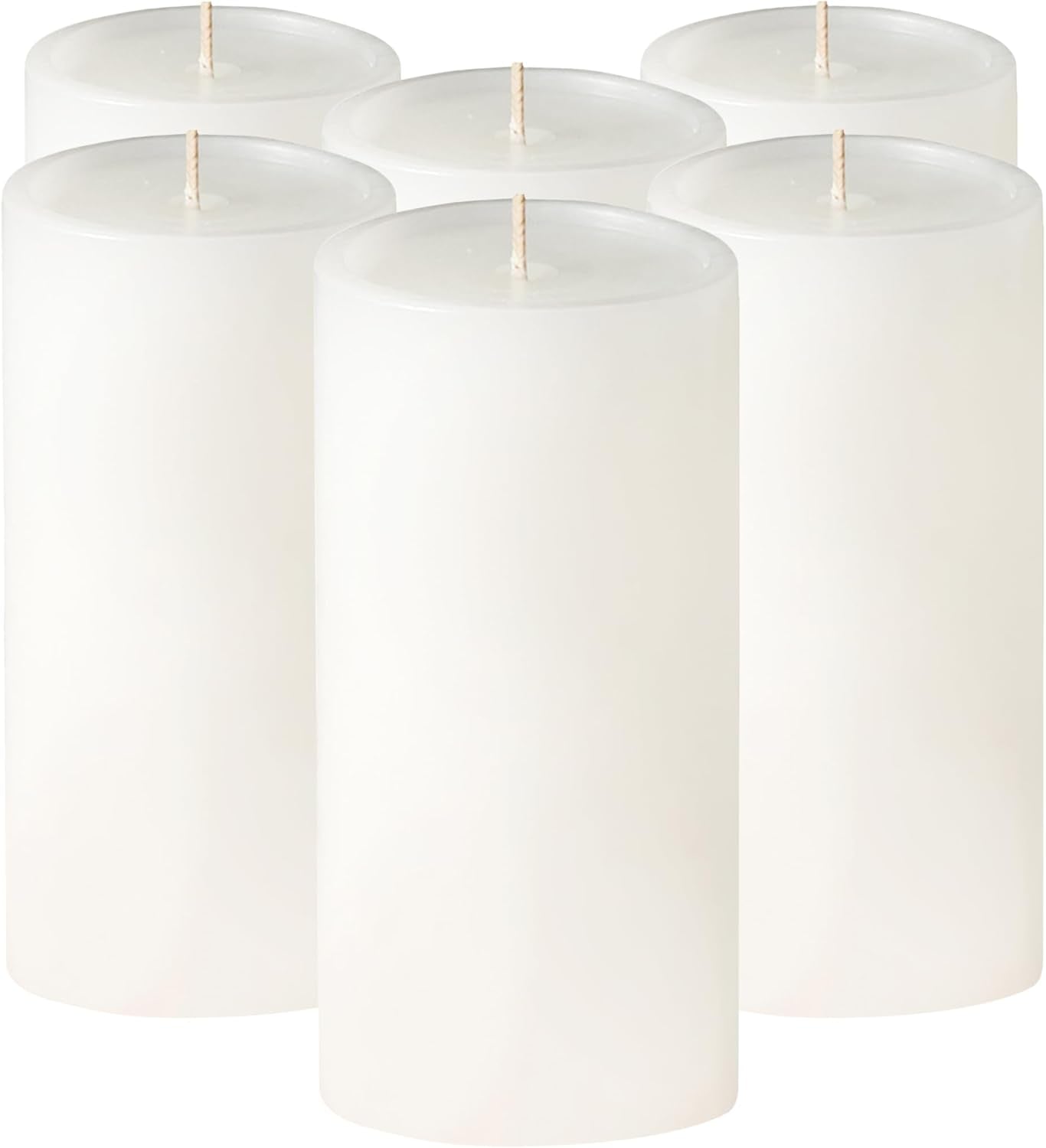 3X6 Inch White Pillar Candles Set of 6, Smooth Texture, Unscented White Candles, Dripless Candles, 3 Inch Pillar Candles Ideal as Wedding, Parties, Spas, Dinner, Home Decoration, Church