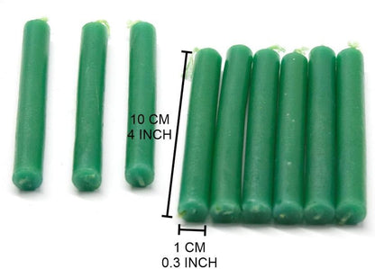 ® Set of 20-4" Mini Chime Ritual Spell Unscented Taper Candles – Ideal for Chime/Altar/Spell Work (Green)