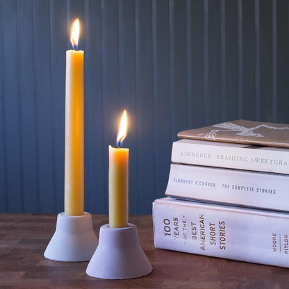 Bluecorn 100% Pure Beeswax Taper Candles | Natural Beeswax, Red Unscented Tapered | Soy, Paraffin & Fragrance Free | 8 Inch, Pair - Two Bright Red Candlesticks