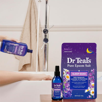 Epsom Salt Sleep Soak with Melatonin and Essential Oil Blend, 3 lb (Pack of 4)